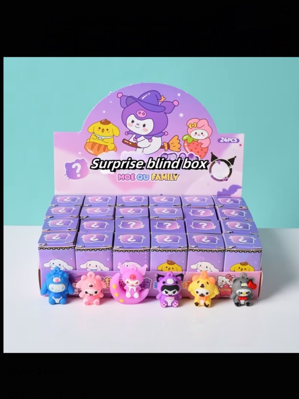 BLINDBOX • 2 Cute Silicone Sanrio Character Keychain - Picture 4 of 5